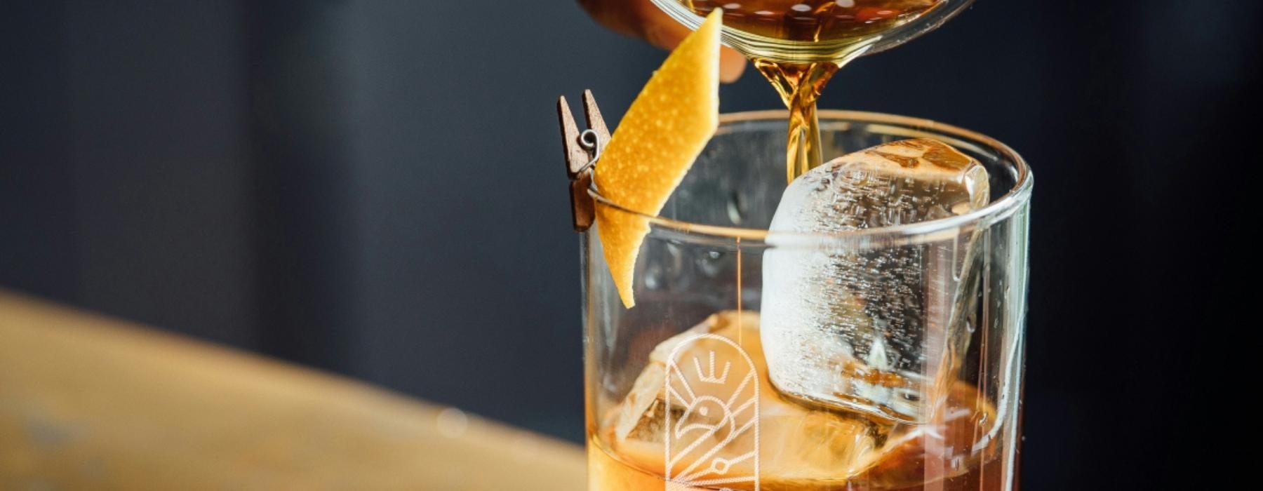 close-up of a cocktail glass
