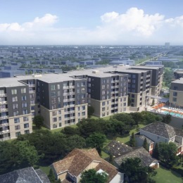 aerial of downtown city area